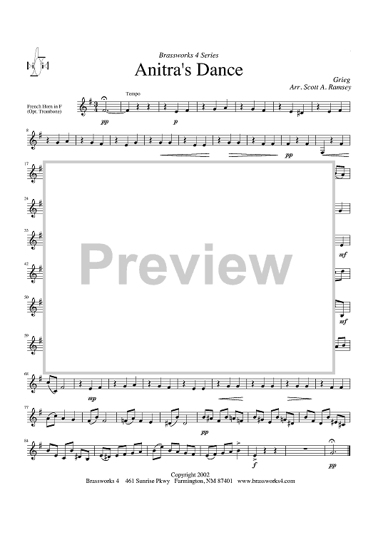 Anitra's Dance - Horn in F