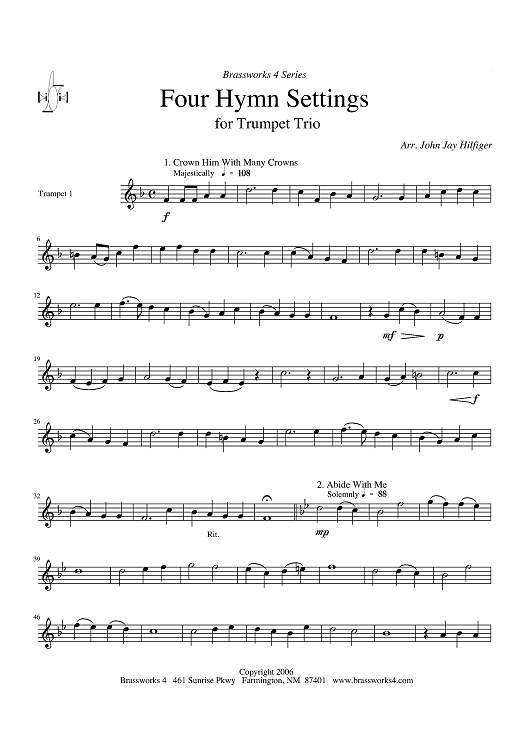 Four Hymn Settings - Trumpet 1