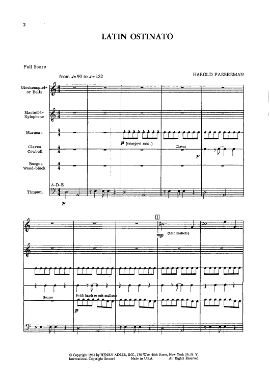 Latin Ostinato - Score