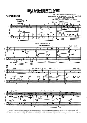 Summertime (From Porgy And Bess) - Piano/Conductor