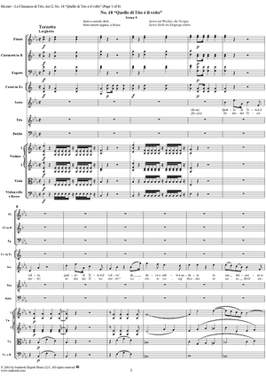 "Quello di Tito è il volto", No. 18 from "La Clemenza di Tito", Act 2 (K621) - Full Score