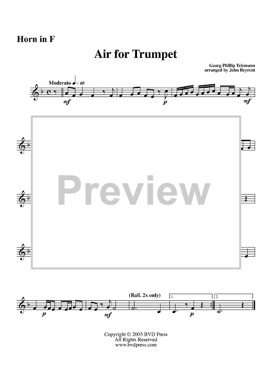 Air for Trumpet - Horn in F