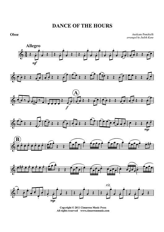Dance of the Hours - Oboe