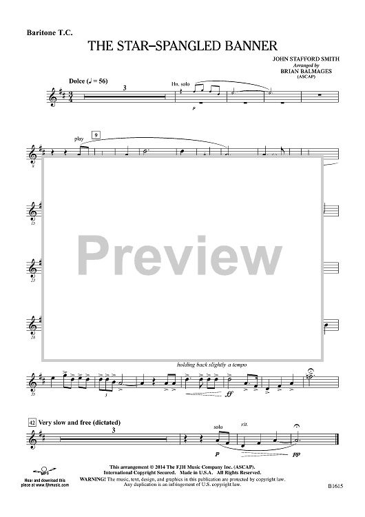 The Star-Spangled Banner - Baritone TC