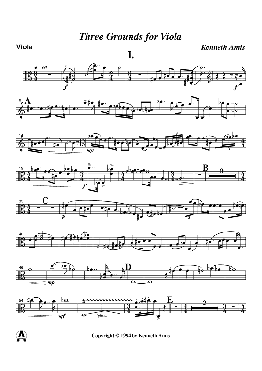 Three Grounds for Viola - Viola