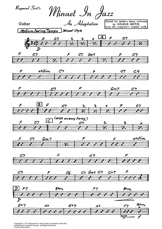 Minuet In Jazz - Guitar