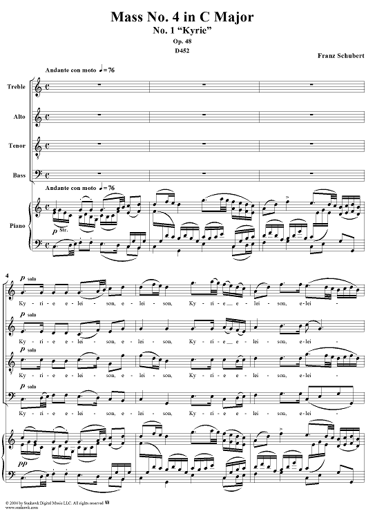 Mass No. 4 in C Major, Op. 48, D452: No. 1, Kyrie