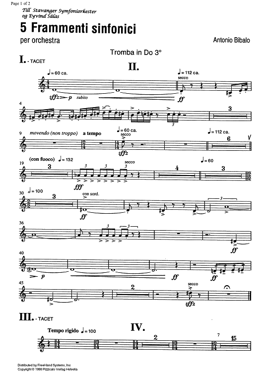 5 Frammenti sinfonici - Trumpet in C 1