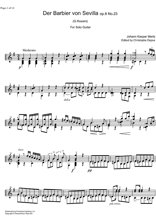 Der Barbier von Sevilla Op. 8 No.23