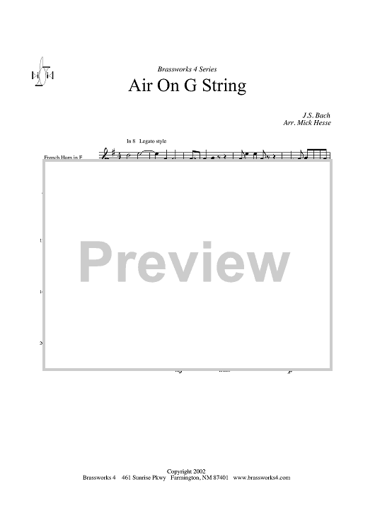 Air on G String - Horn in F