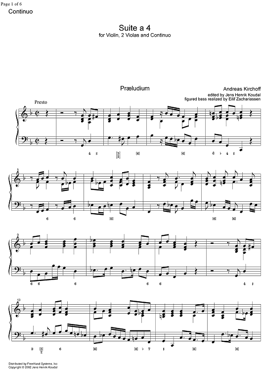 Suite a 4 - Continuo