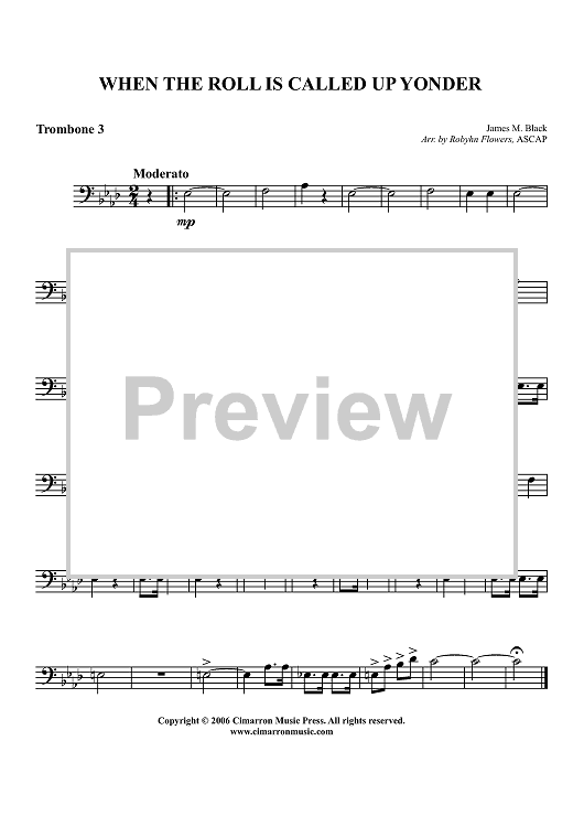 When the Roll is Called Up Yonder - Trombone 3
