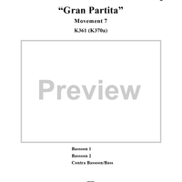 Serenade no. 10 in B-Flat Major, Movement 7, K361(K370a)  ("Gran Partita") - Full Score