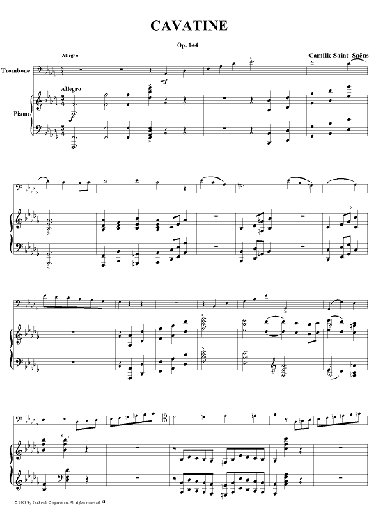 Cavatine - Piano Score