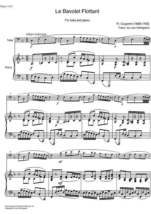 La Bavolet Flottant F Major - Score