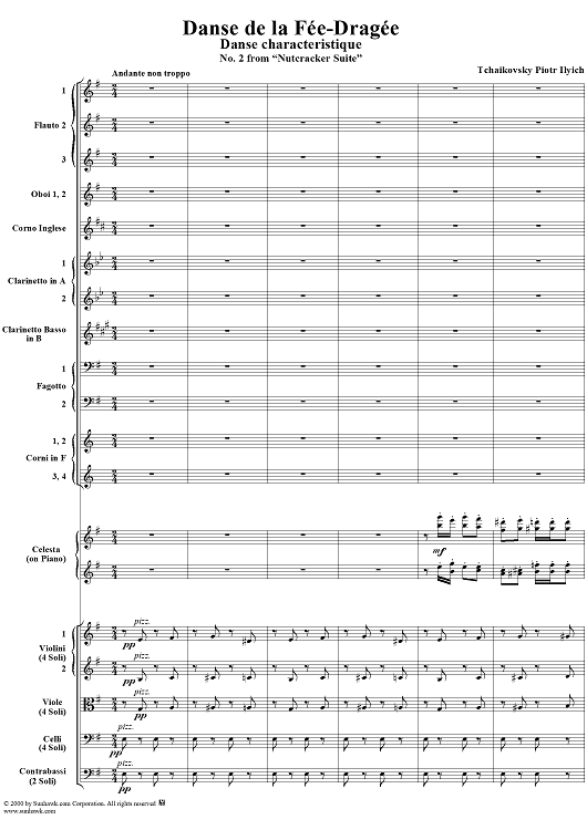Suite from ''The Nutcracker''. Dance de la Fée-Dragée - Full Score