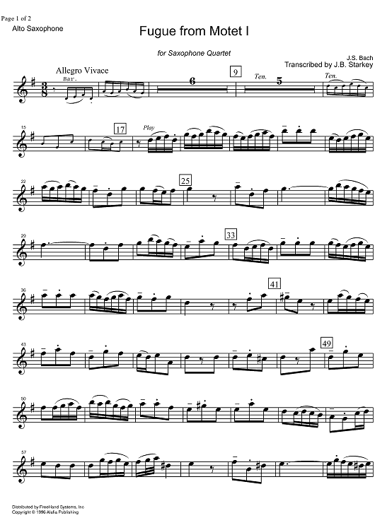 Fugue from Motet  1 - Alto Saxophone