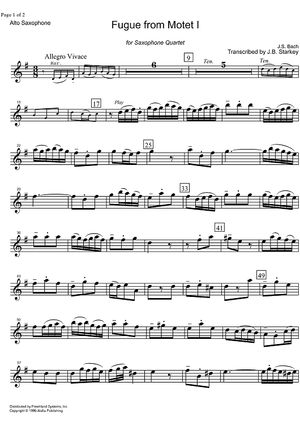 Fugue from Motet  1 - Alto Saxophone