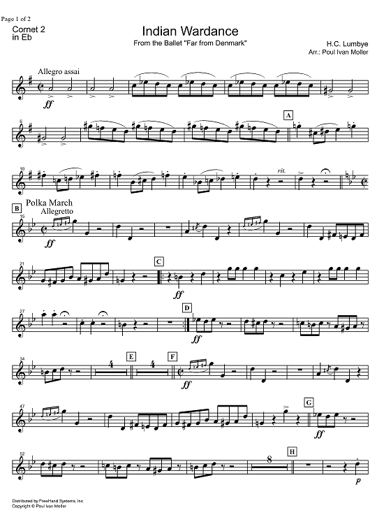 Indian Wardance from Far from Denmark - E-flat Cornet 2