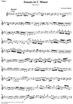 Sonata in C Minor, Op. 5, No. 6 - Violin 1