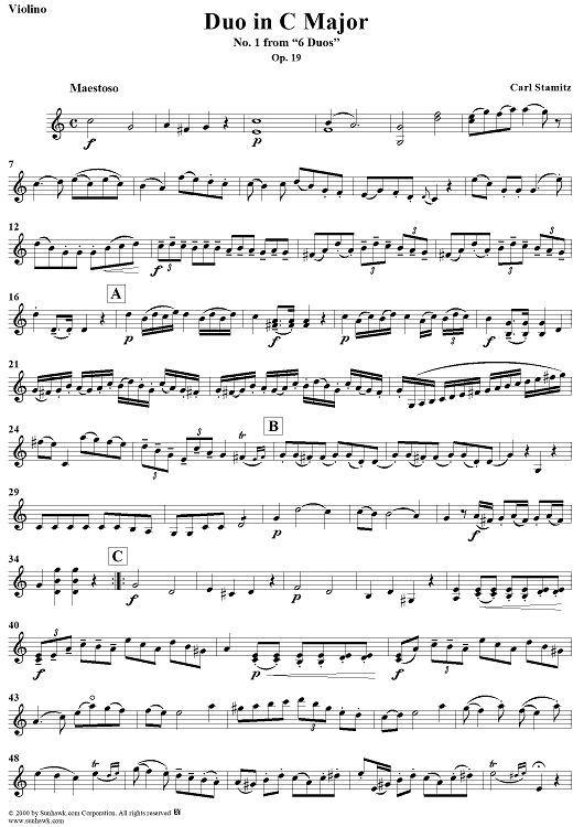 Duo No. 1 in C Major - Violin