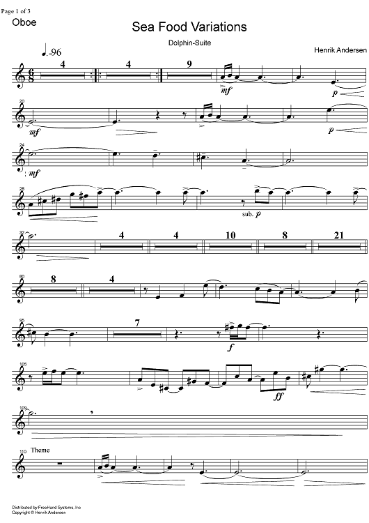 Sea Food Variations Dolphin-Suite - Oboe