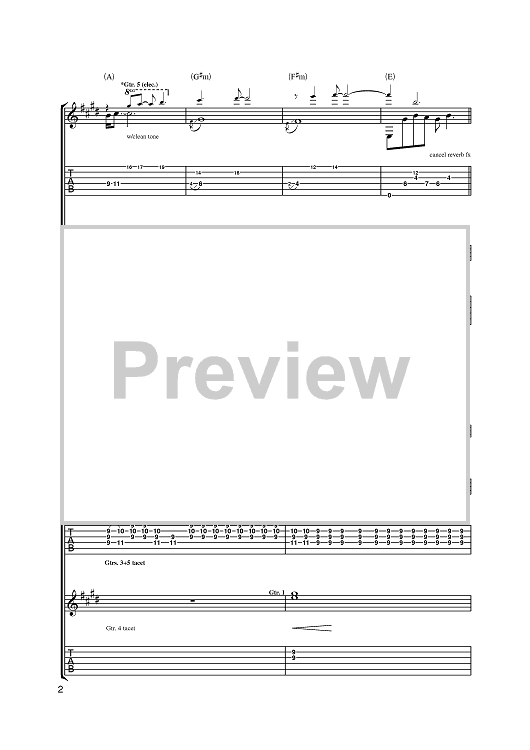 One Step Closer" Sheet Music by U2 for Guitar Tab Sheet Music Now