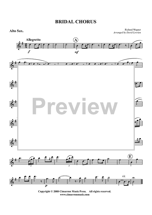 Bridal Chorus - Alto Sax