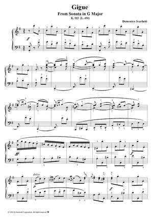 Sonata in G major, K. 523 (Gigue)