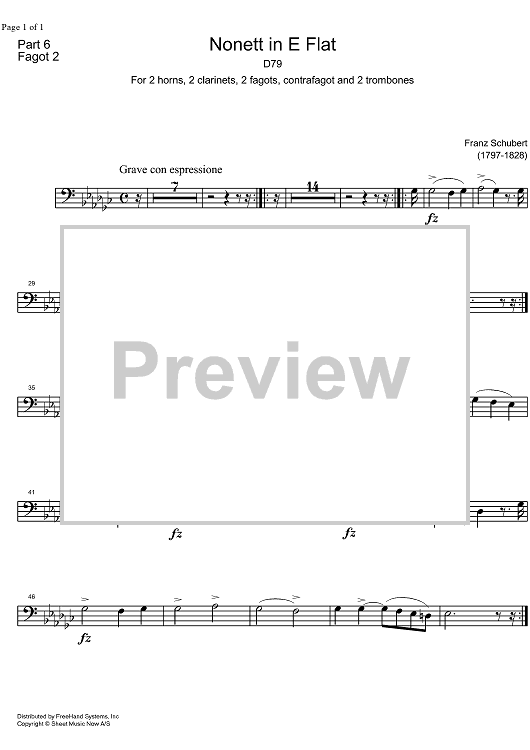 Nonet Eb Major D79 - Bassoon 2