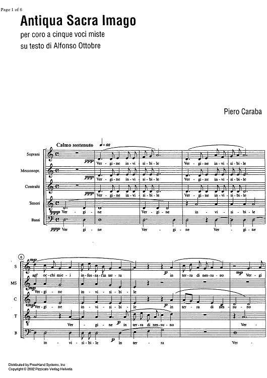 Antiqua Sacra Imago - Score