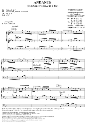 Andante, from Concerto No. 3 in B-flat