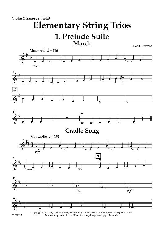 Elementary String Trios - Violin 2 (for Viola)