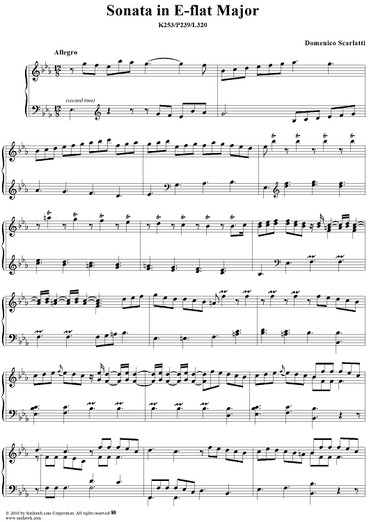 Sonata in E-flat major, K253