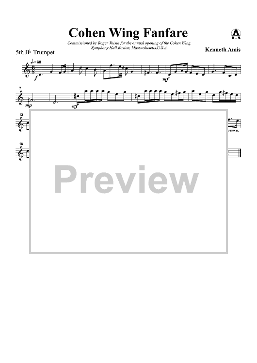 Cohen Wing Fanfare - Trumpet 5 in B-flat