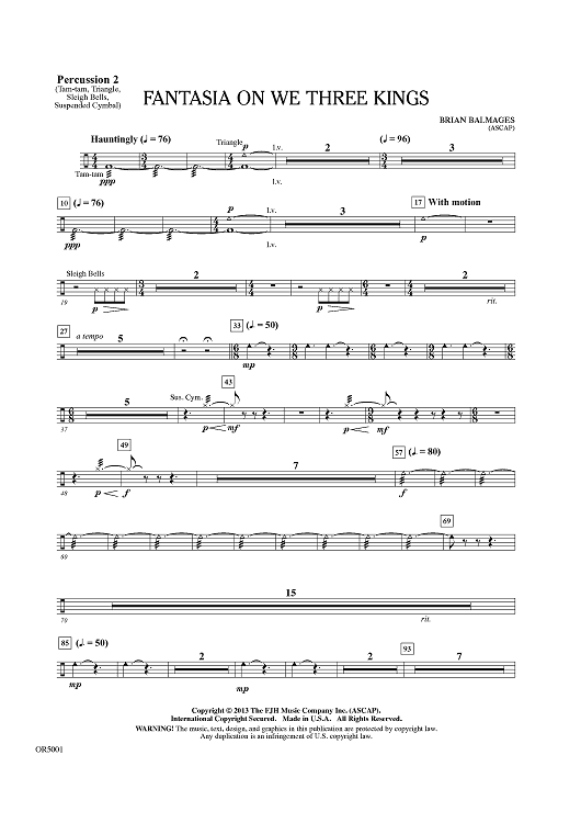 Fantasia On We Three Kings - Percussion 2