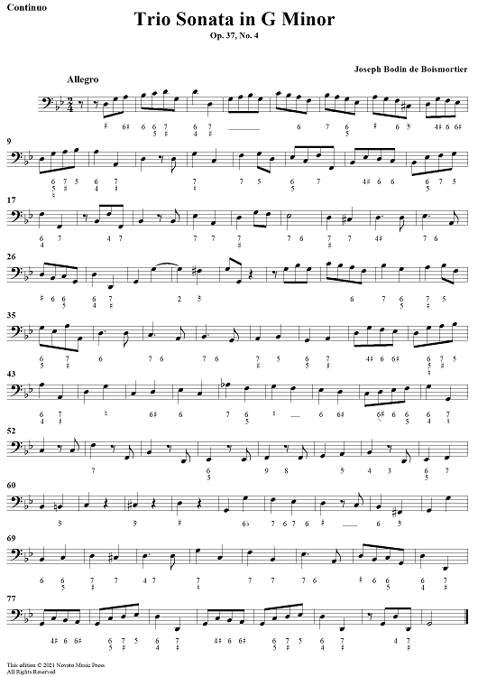 Trio Sonata in G Minor Op. 37 No. 4 - Continuo
