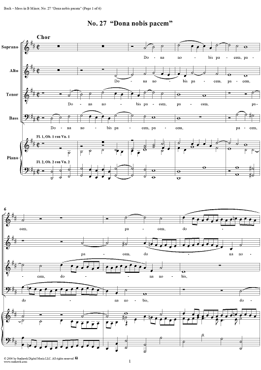 Mass in B Minor, BWV232, No. 27: "Dona nobis pacem"
