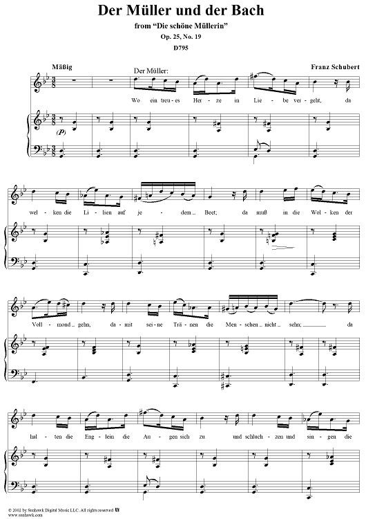 Die schöne Müllerin, No. 19 -  Der Müller und der Bach, Op. 25, D795 - No. 19 from "Die Schöne Müllerin" Op.25 - D795