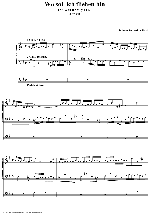 Wo soll ich fliehen hin, No. 2 from "Schübler's Book", BWV646