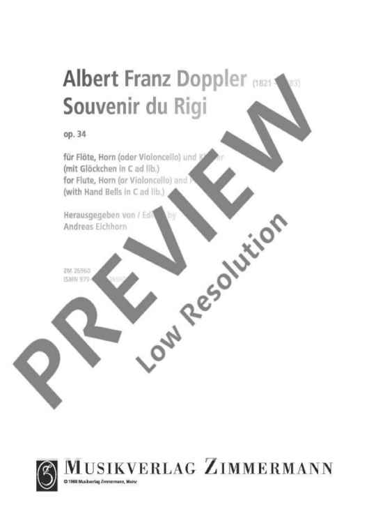 Souvenir du Rigi - Score and Parts