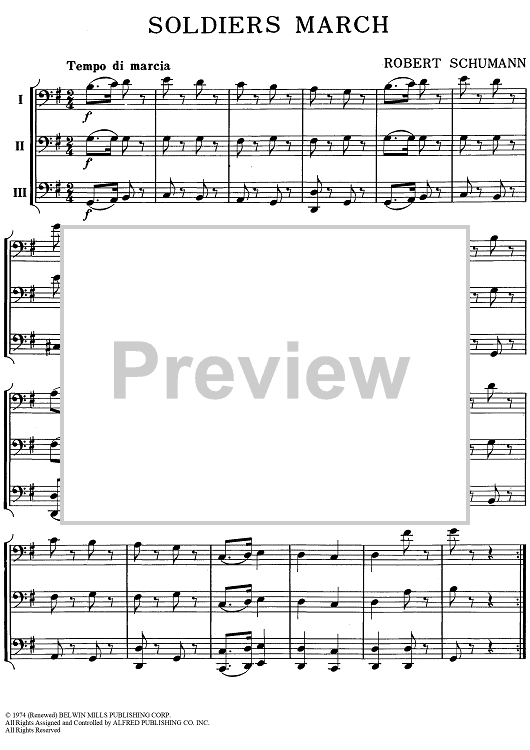 Soldiers March - Bass Clef Instruments