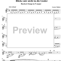 Blicke mir nicht in die lieder - Clarinet