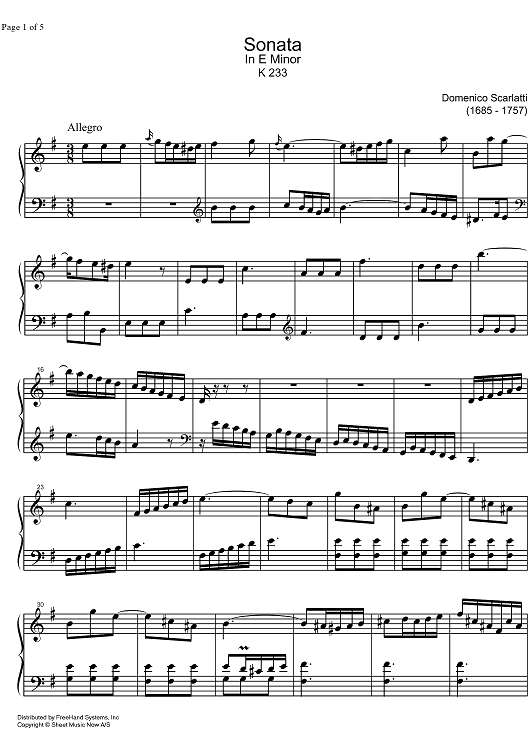 Sonata e minor K233