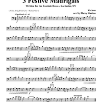 3 Festive Madrigals - Trombone