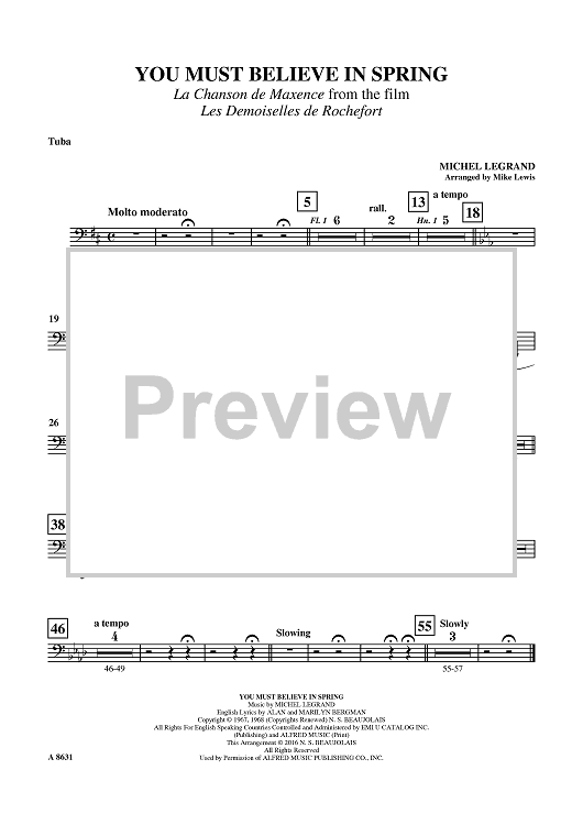 You Must Believe in Spring - Tuba