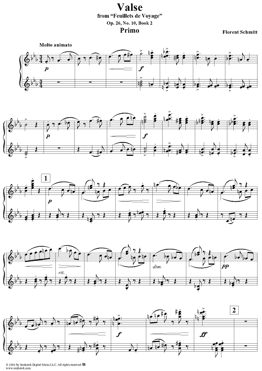 Valse, No. 10 from "Feuillets de Voyage", Op. 26, Book 2