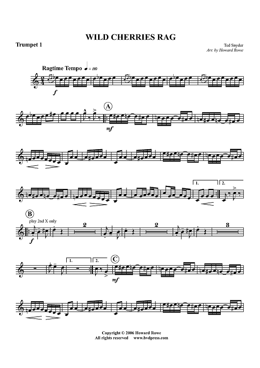 Wild Cherries Rag - Trumpet 1