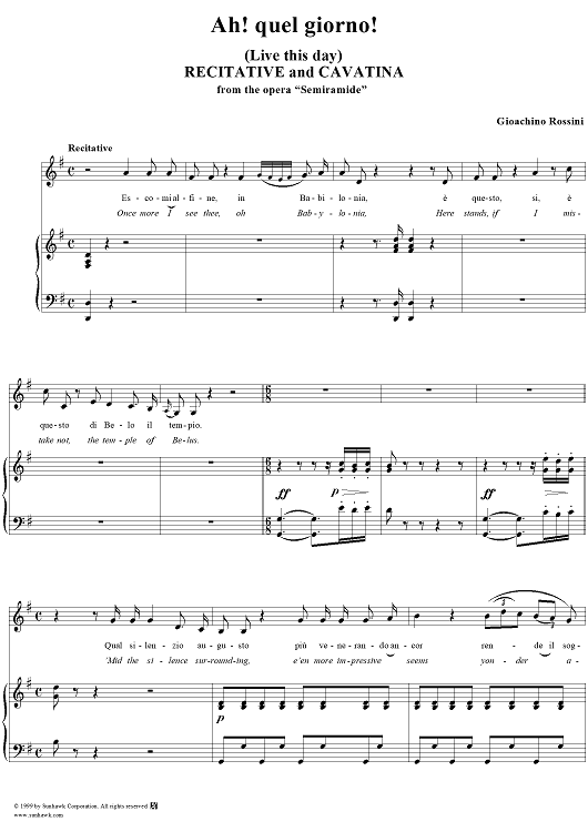 Ah!  Quel Giorno!  (Recitative and Cavatina)