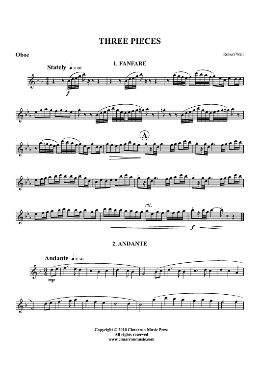 Three Pieces - Oboe